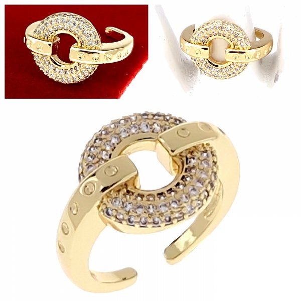 gold ring 17,00mm. gold-plated engagement xuping