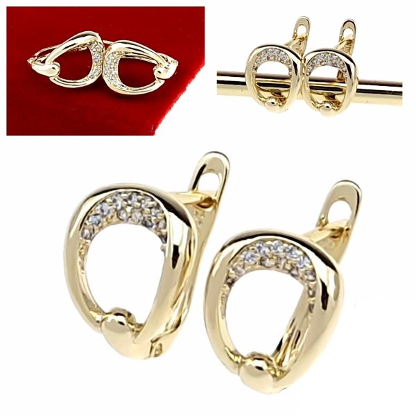 gold plated earrings with exclusive cubic zirconia