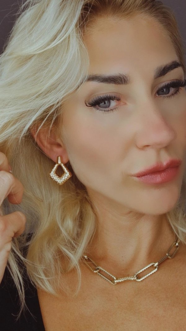 gold plated earrings with exclusive cubic zirconia