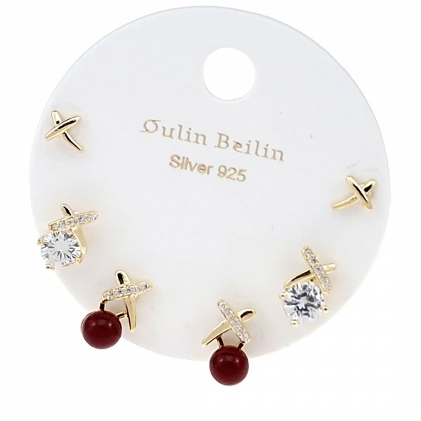 gold plated earrings with exclusive cubic zirconia
