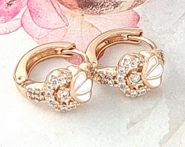 gold plated earrings with exclusive cubic zirconia
