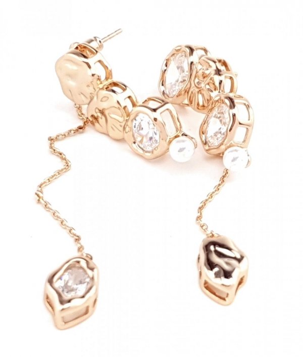 gold plated earrings with exclusive cubic zirconia