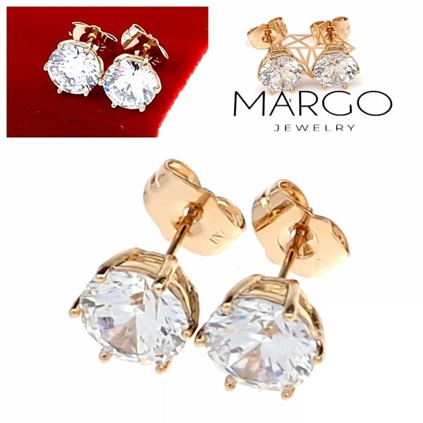 gold plated earrings with exclusive cubic zirconia