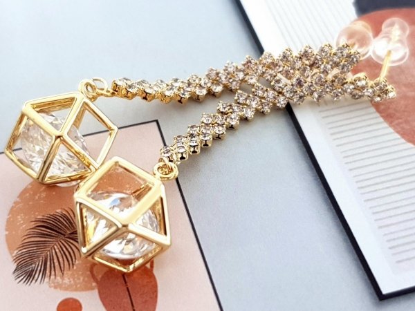 gold plated earrings with exclusive cubic zirconia