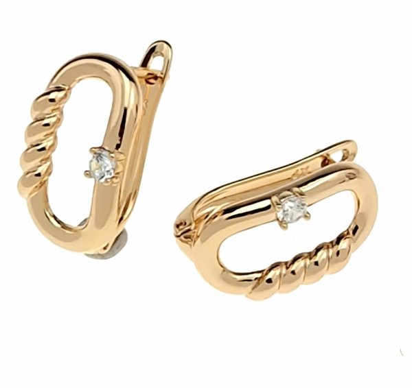 gold plated earrings with exclusive cubic zirconia