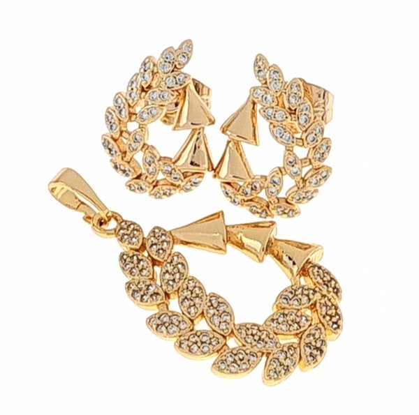 18k gold plated set pendant earrings xuping