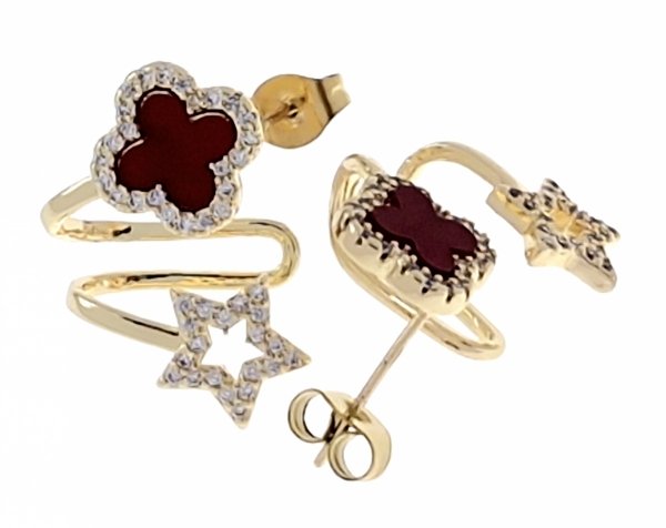 gold plated earrings with exclusive cubic zirconia