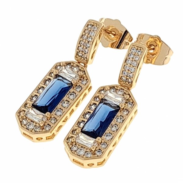 gold plated earrings with exclusive cubic zirconia