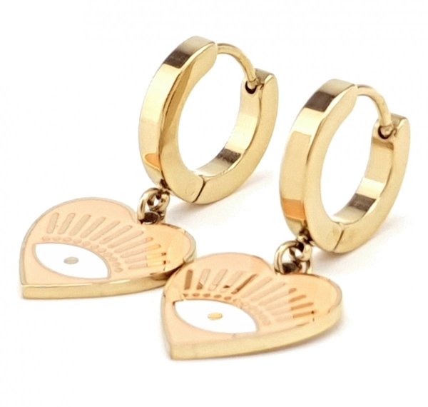 gold earrings made of stainless steel