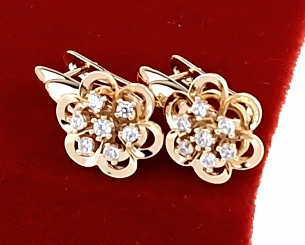 gold plated earrings with exclusive cubic zirconia