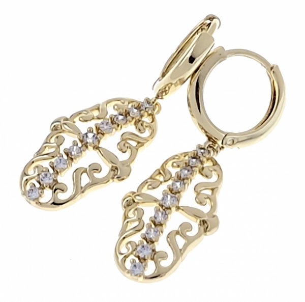 gold plated earrings with exclusive cubic zirconia