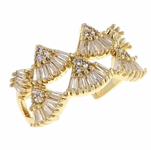 gold ring 17,00mm. gold-plated engagement xuping
