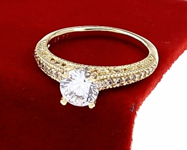 gold ring 18,60mm. gold-plated engagement xuping