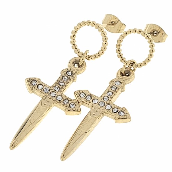 gold earrings made of stainless steel