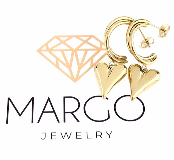 gold earrings made of stainless steel