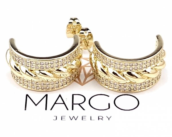 gold plated earrings with exclusive cubic zirconia