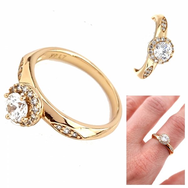 gold ring 18,60mm. gold-plated engagement xuping