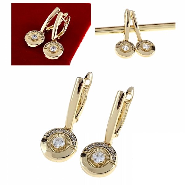gold plated earrings with exclusive cubic zirconia