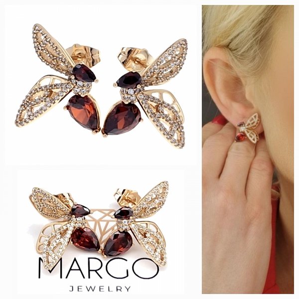 gold plated earrings with exclusive cubic zirconia