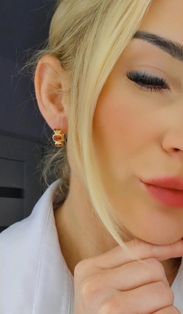 gold plated earrings with exclusive cubic zirconia