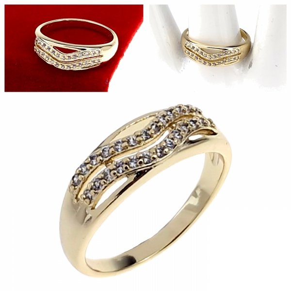 gold ring 18,60mm. gold-plated engagement xuping