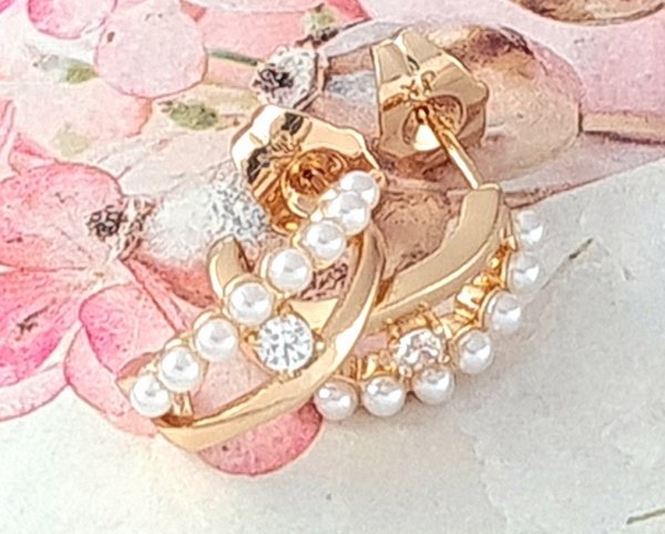 gold plated earrings with exclusive cubic zirconia