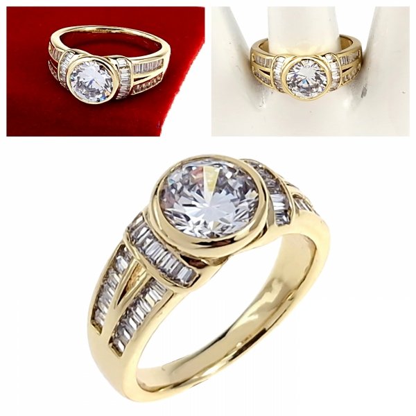 gold ring 18,60mm. gold-plated engagement xuping