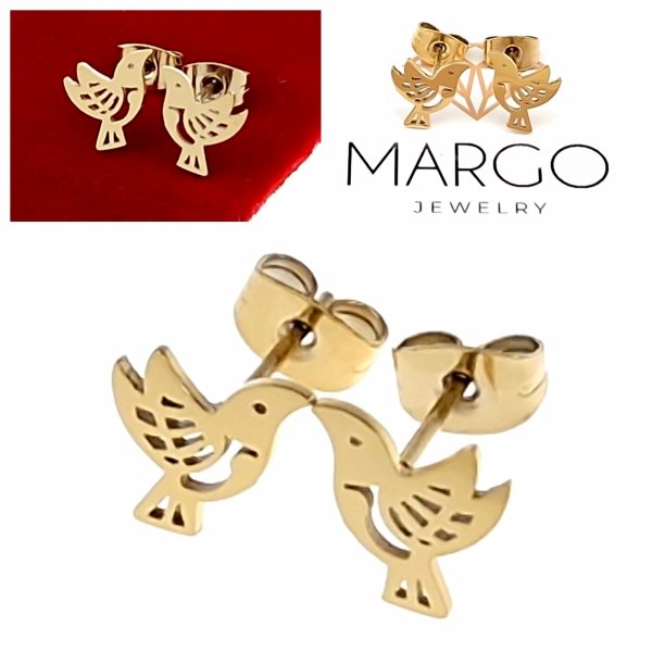 gold earrings made of stainless steel
