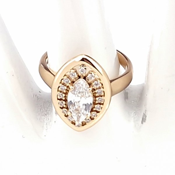 gold ring 18,60mm. gold-plated engagement xuping