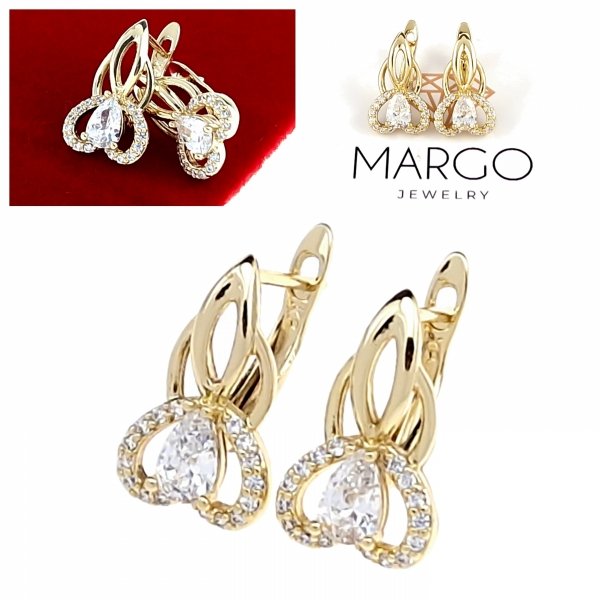 gold plated earrings with exclusive cubic zirconia