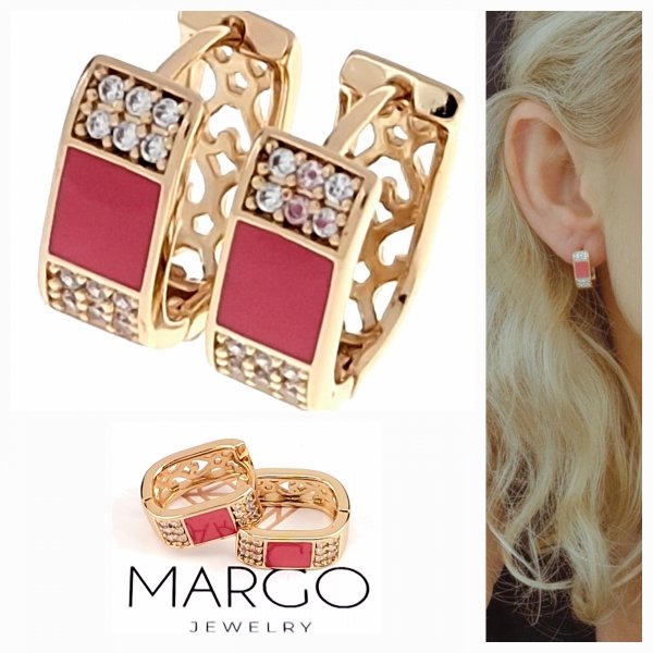 gold plated earrings with exclusive cubic zirconia