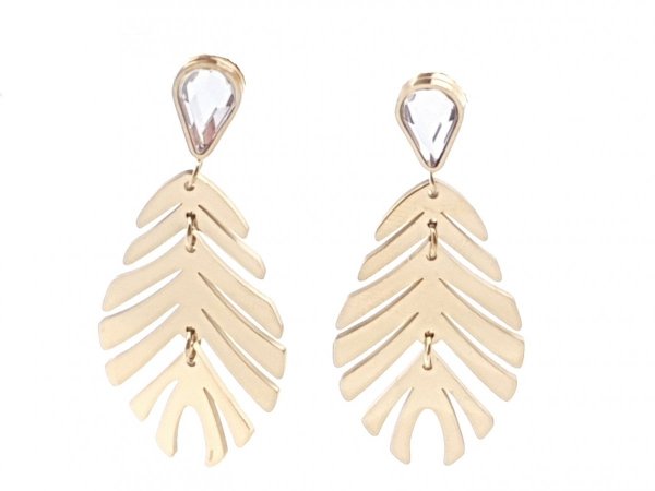 gold earrings made of stainless steel