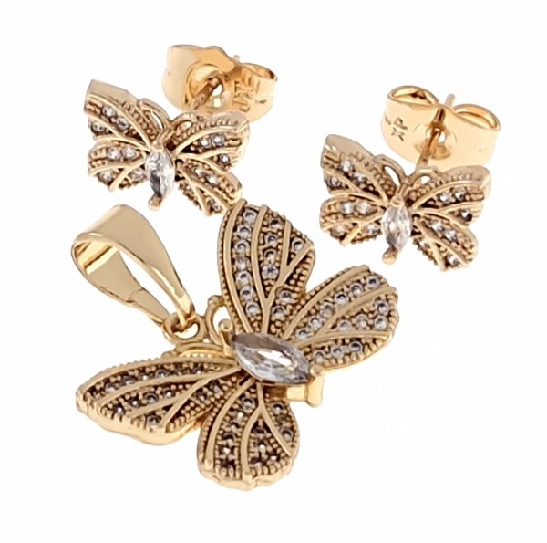 18k gold plated set pendant earrings xuping