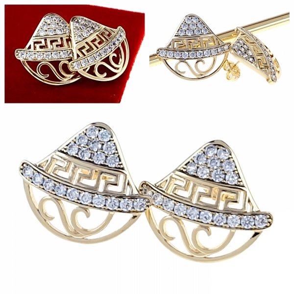 gold plated earrings with exclusive cubic zirconia