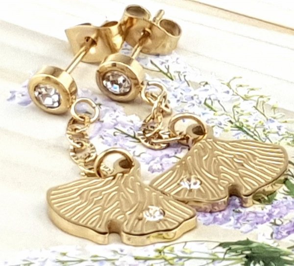 gold earrings made of stainless steel