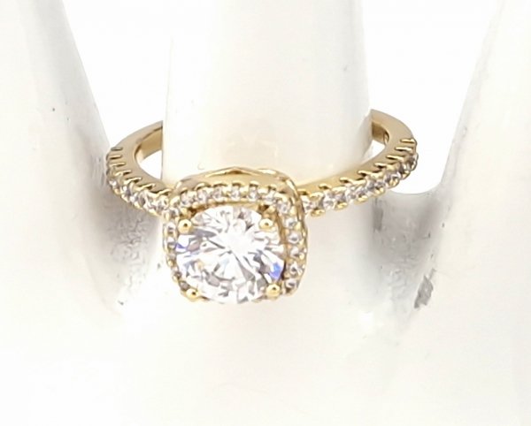 gold ring 18,60mm. gold-plated engagement xuping