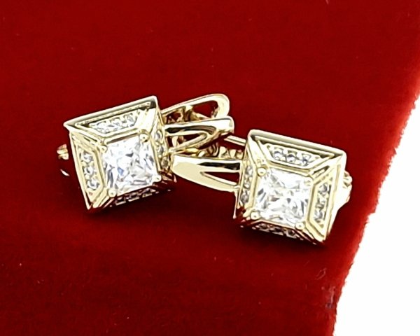 gold plated earrings with exclusive cubic zirconia