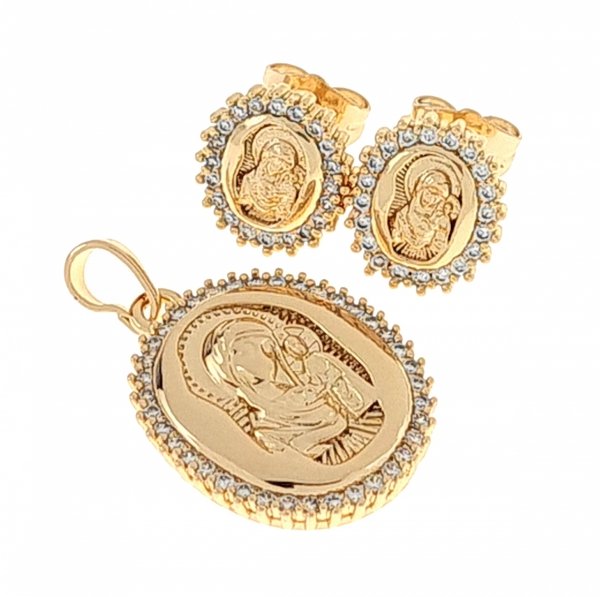 18k gold plated set pendant earrings xuping