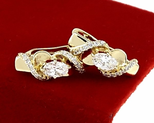 gold plated earrings with exclusive cubic zirconia