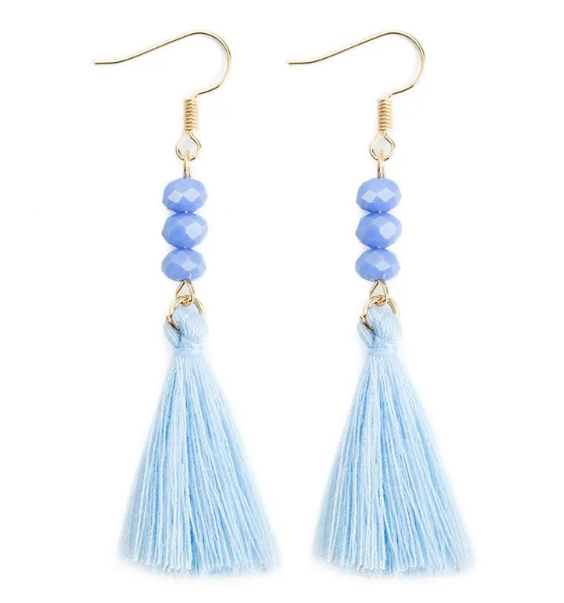 Golden earrings silk flowers