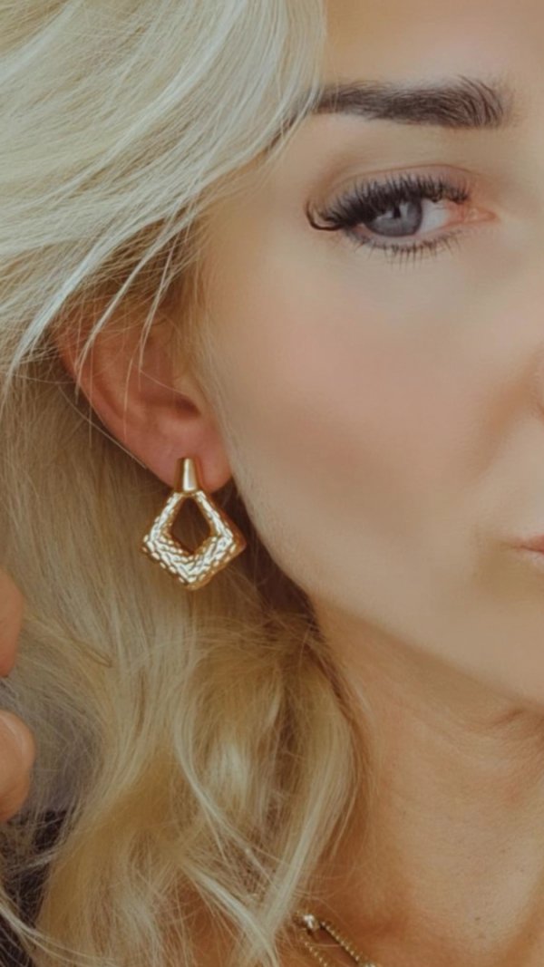 gold plated earrings with exclusive cubic zirconia