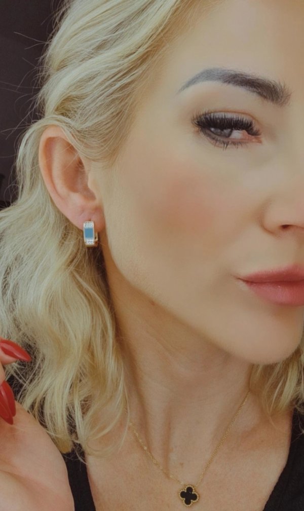 gold plated earrings with exclusive cubic zirconia