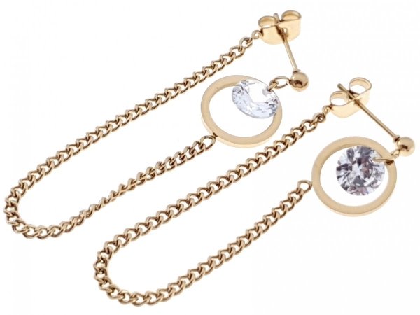 gold earrings made of stainless steel