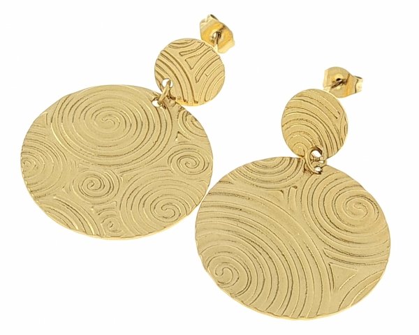 gold earrings made of stainless steel