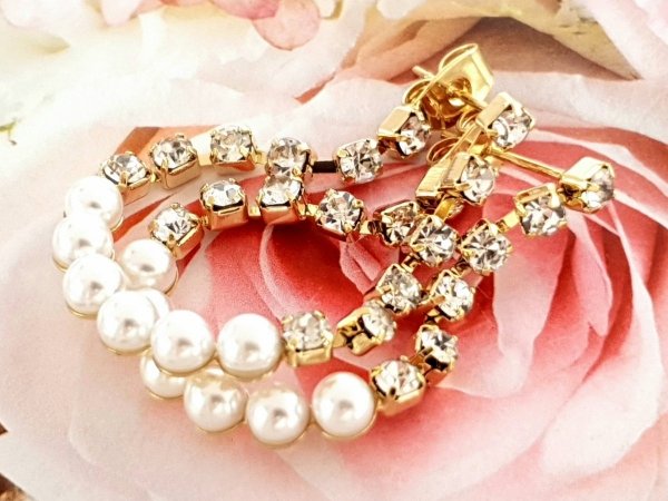 gold plated earrings with exclusive cubic zirconia