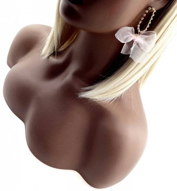 Golden earrings silk flowers