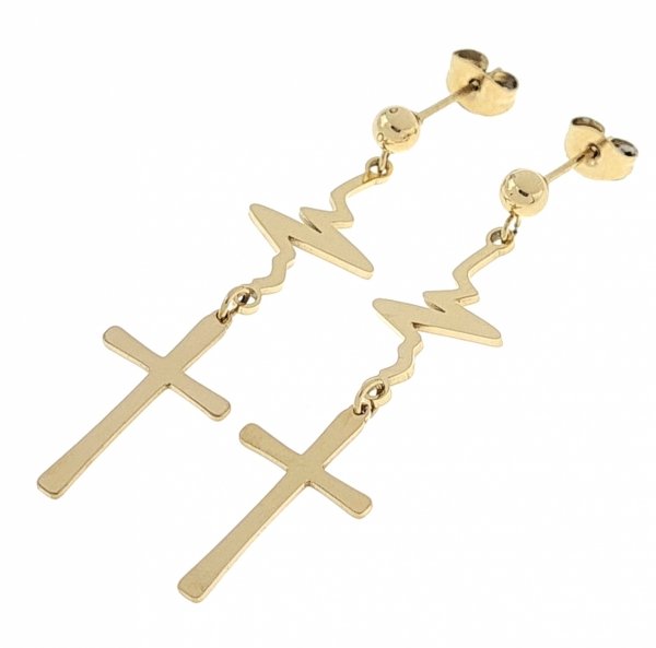 gold earrings made of stainless steel