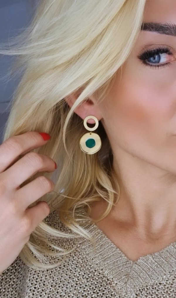 gold earrings made of stainless steel