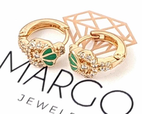 gold plated earrings with exclusive cubic zirconia