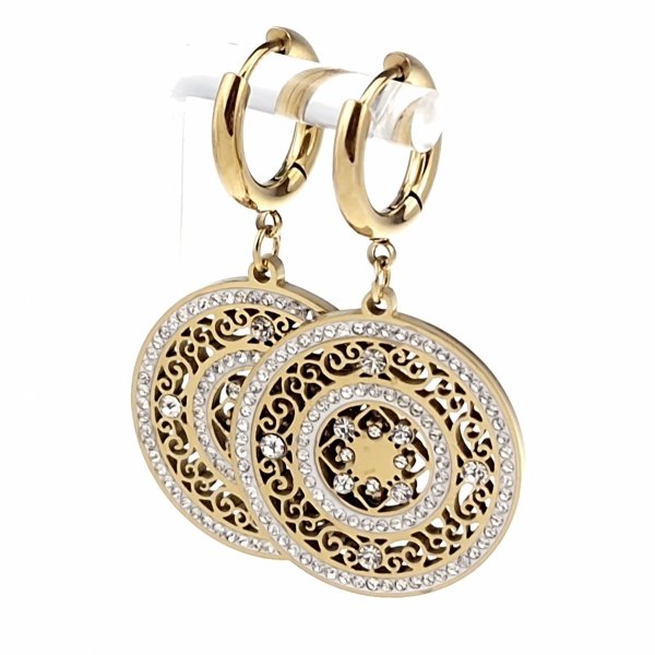 gold earrings made of stainless steel